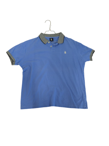 Marina Yachting Blue Polo Shirt with Striped Collar Trim