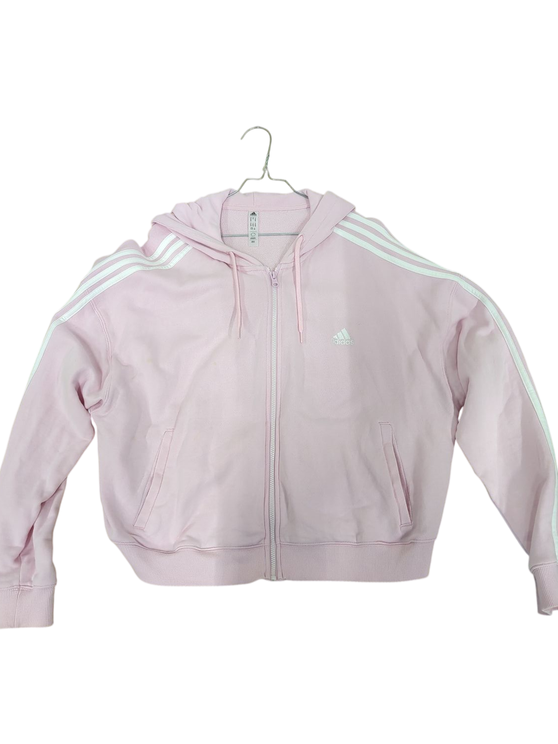 Adidas Pink Bomber Jacket with White Stripes - Size XL