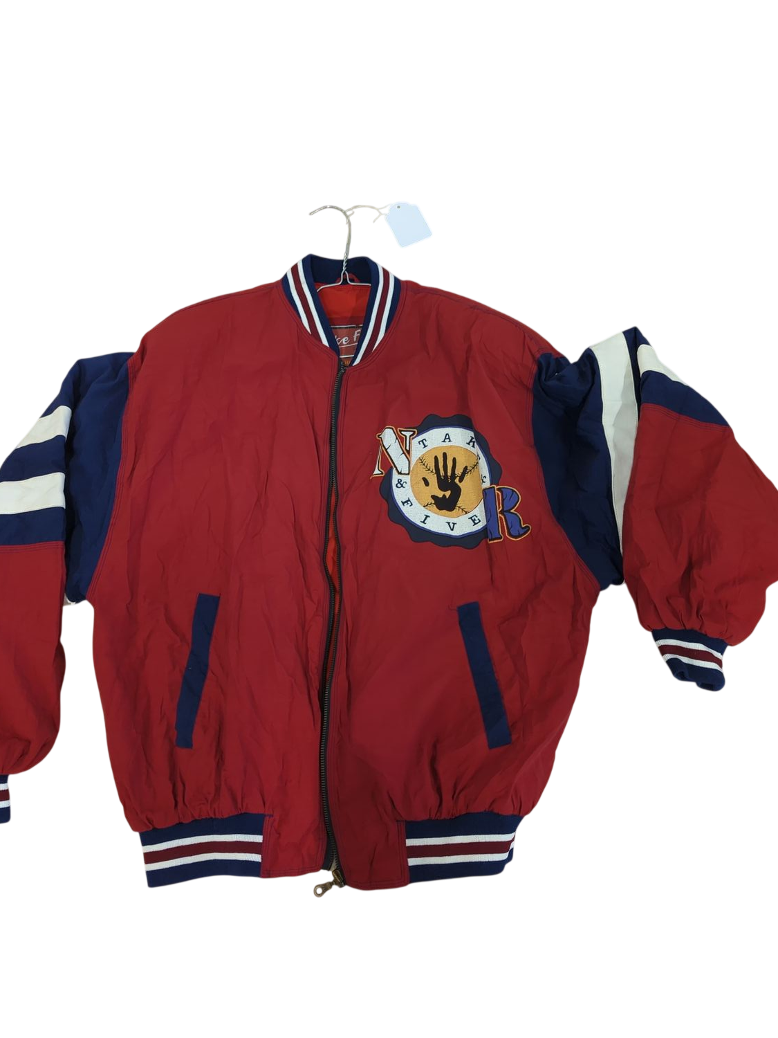 Vintage Take Five Bomber Jacket with Varsity Logo - Size XL