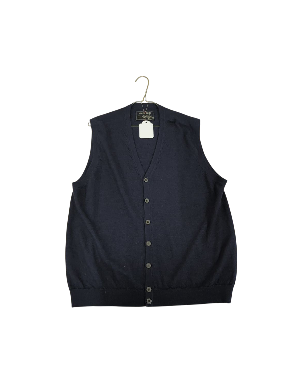 Marvelis Navy Sleeveless Button-Down Shirt - Size 3XL