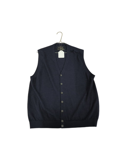 Marvelis Navy Sleeveless Button-Down Shirt - Size 3XL