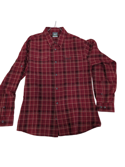 Jack Wolfskin Red Plaid Button-Down Outdoor Shirt - Size L