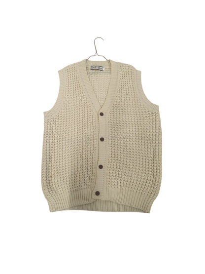 Michele-Claire Cream Knit Sleeveless Sweater - Size M