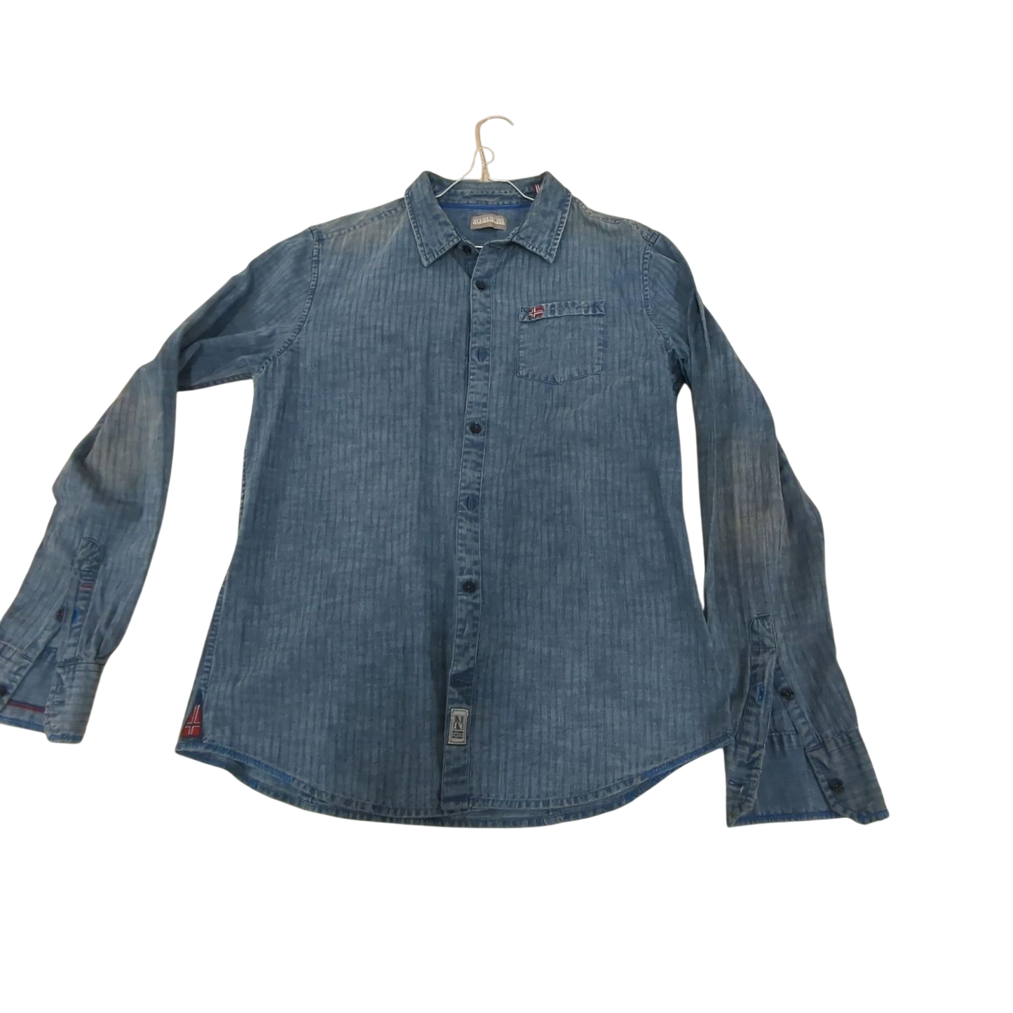 Napapijri Men's Denim Button-Down Shirt - Long Sleeve