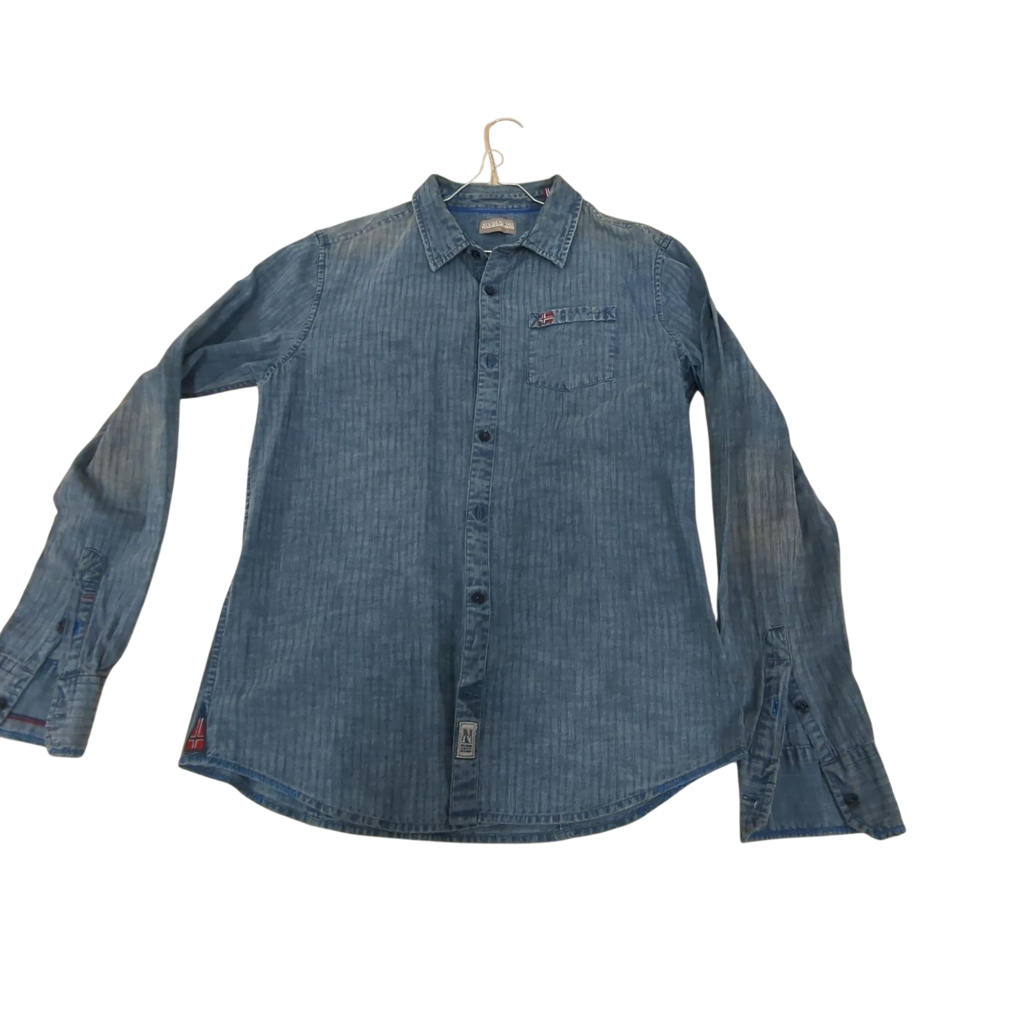 Napapijri Men's Denim Button-Down Shirt - Long Sleeve