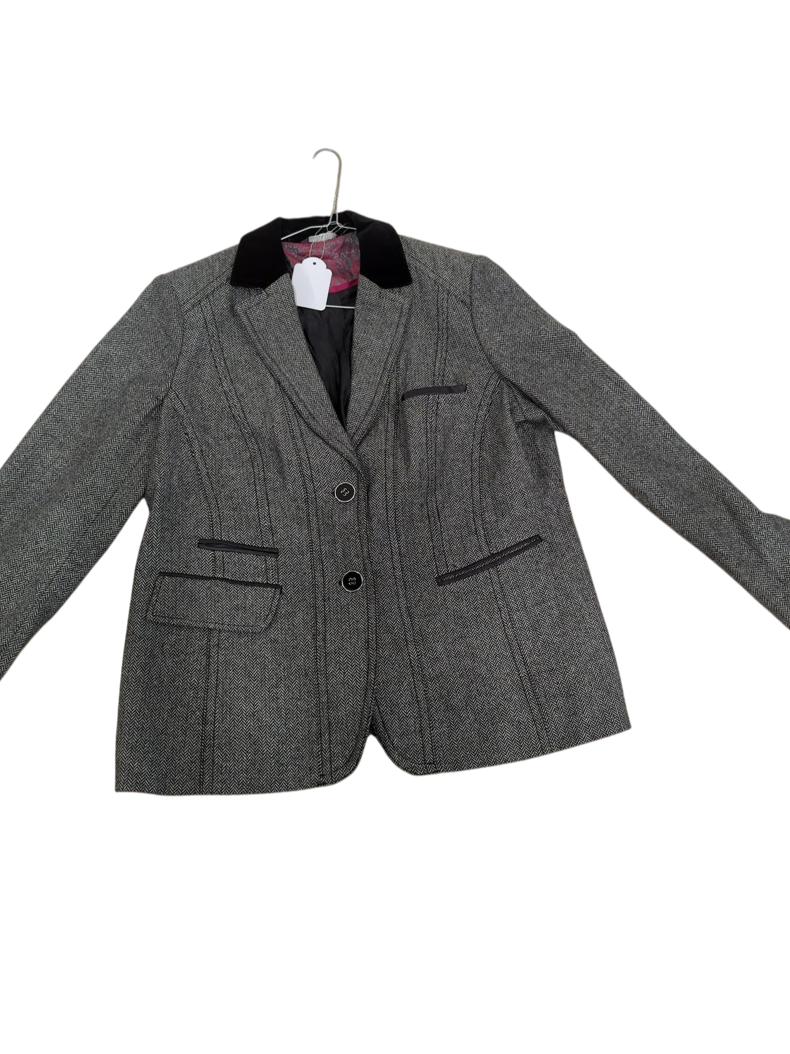ADAGIO Grey Patterned Blazer Jacket