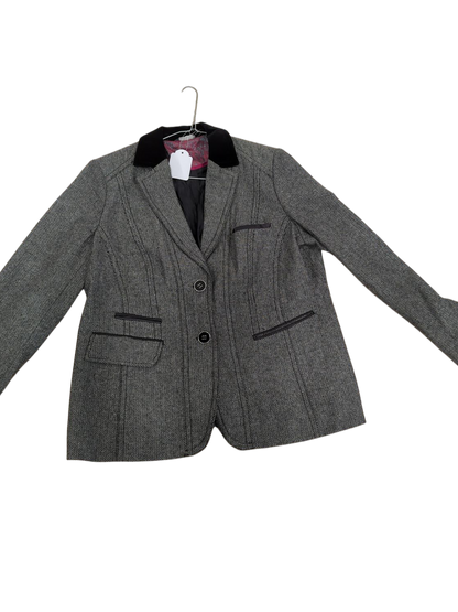 ADAGIO Grey Patterned Blazer Jacket
