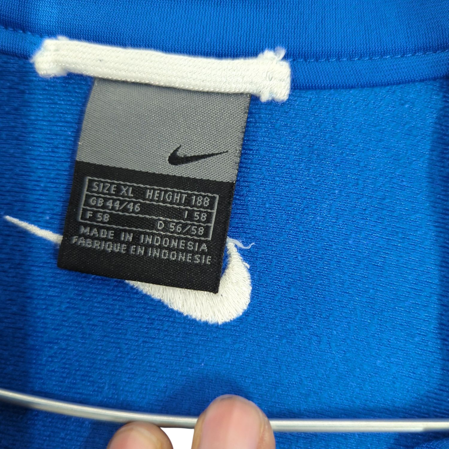 Nike Blue Windbreaker Jacket with White Stripe - Size L