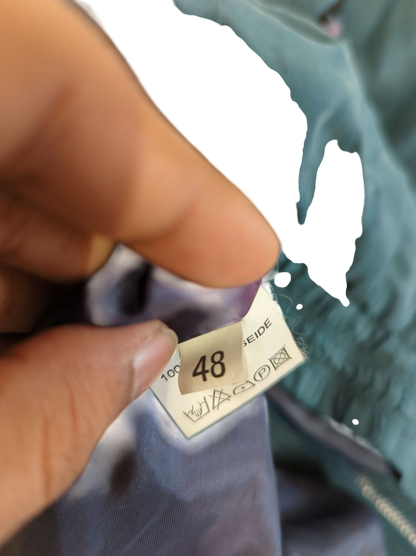 Commander Navy Blue Bomber Jacket with Geometric Embroidery - Size 48