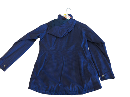 Columbia Omni-Tech Waterproof Navy Blue Polka Dot Jacket - Size M