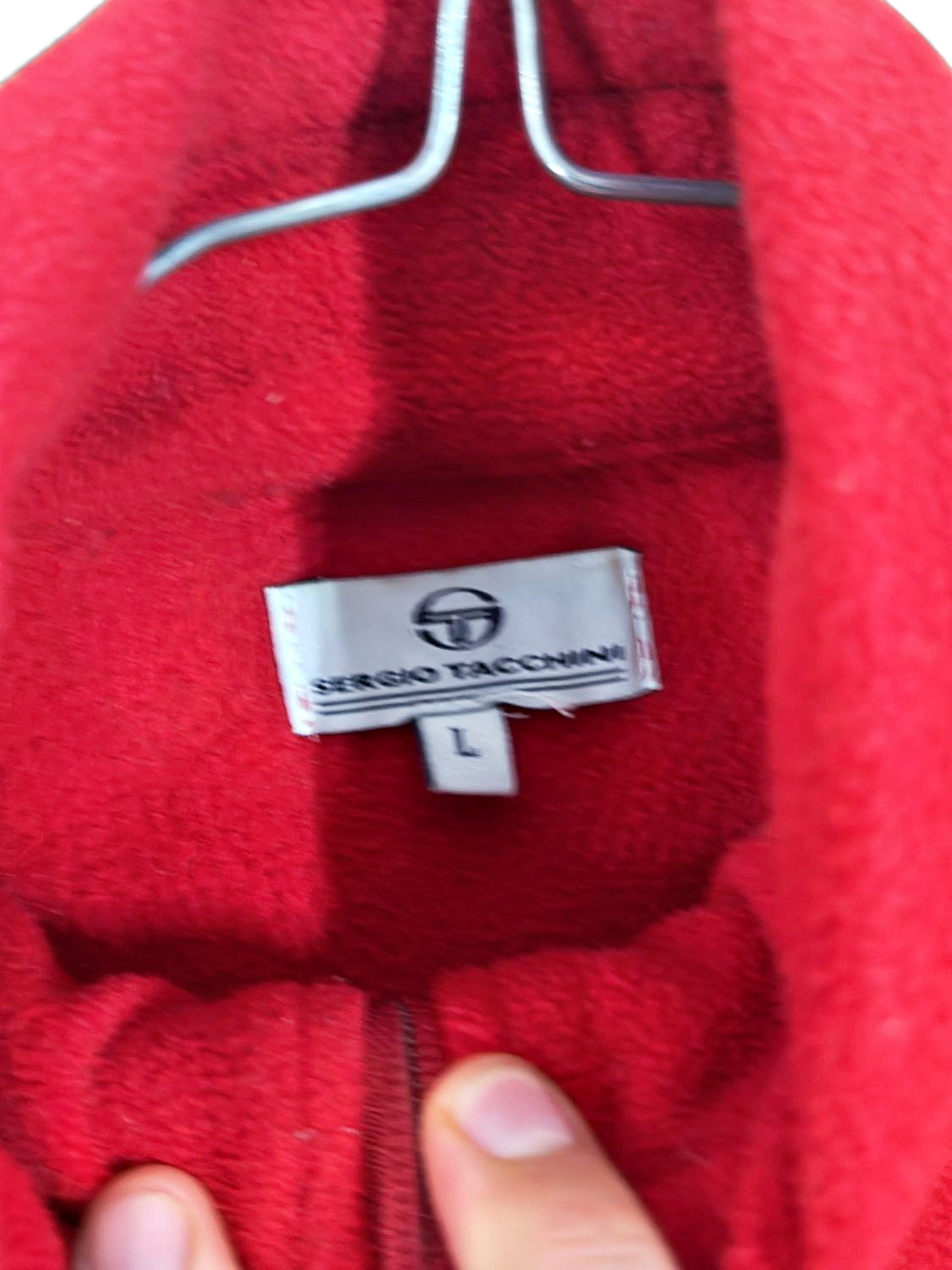 Sergio Tacchini Red Fleece Jacket with Nordic Pattern - Size L