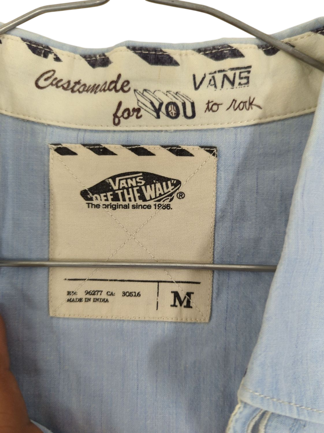 Vans Light Blue Button-Down Shirt - Size M