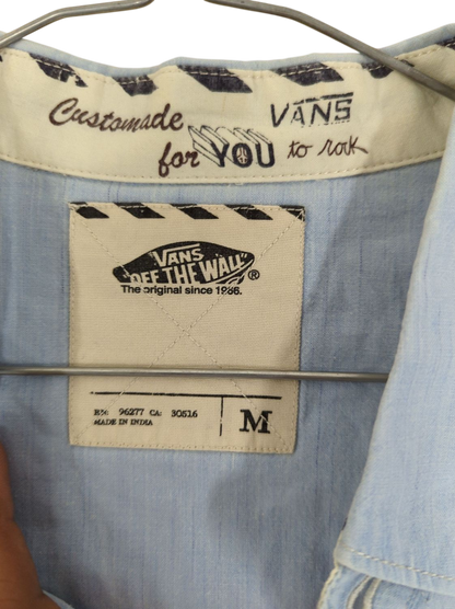 Vans Light Blue Button-Down Shirt - Size M