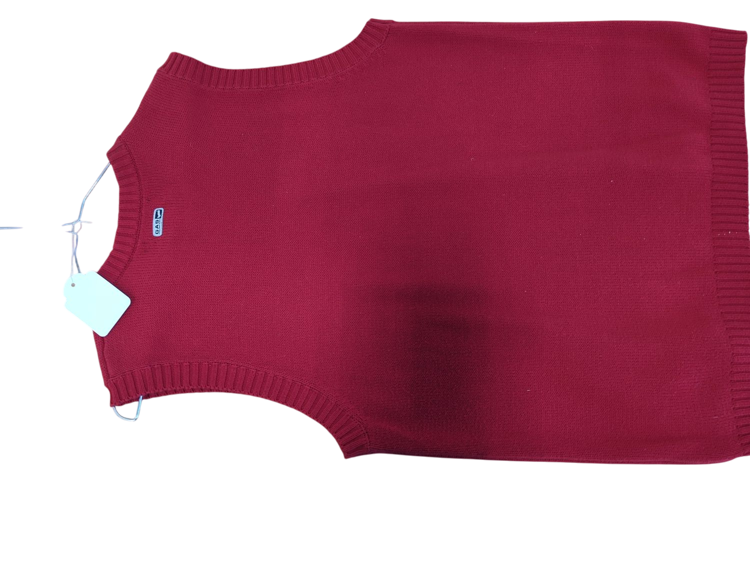 GAS Red Knitted Sleeveless Sweater Vest - Size L