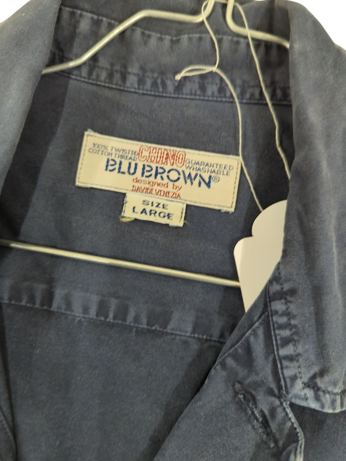 Blu Brown Navy Button-Down Shirt - Size Large