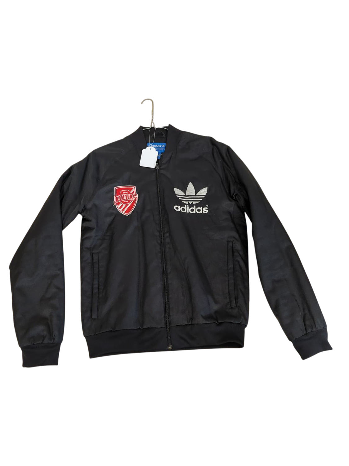 Adidas Black Windbreaker Jacket with New York's Finest Logo - Size L