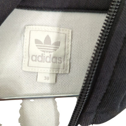 Adidas White & Black Track Jacket - Size 38