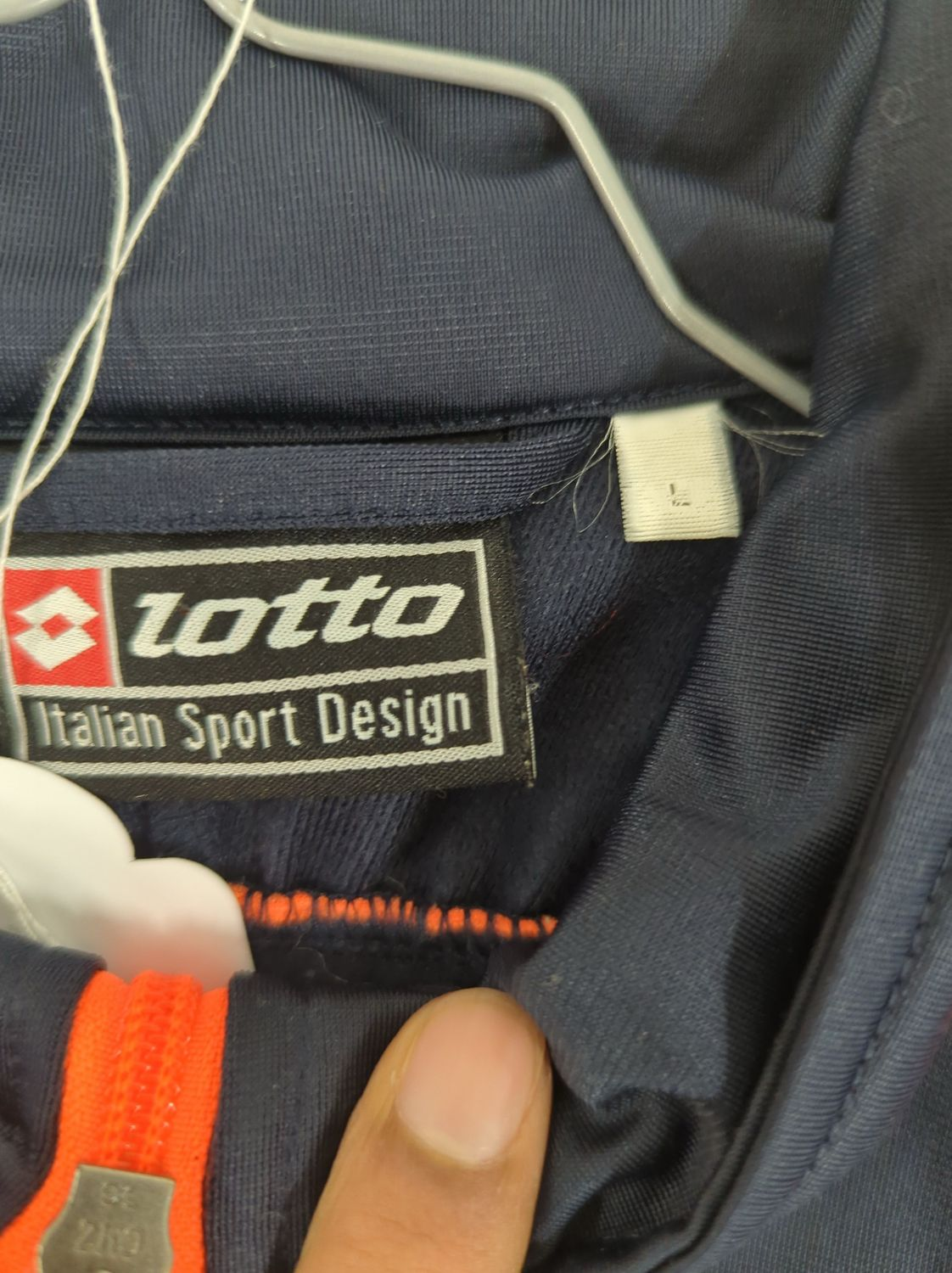 Lotto Italian Sport Design Navy & Orange Windbreaker Jacket - Size L