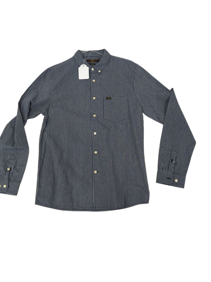 Lee Blue & White Striped Button-Down Shirt - Slim Fit