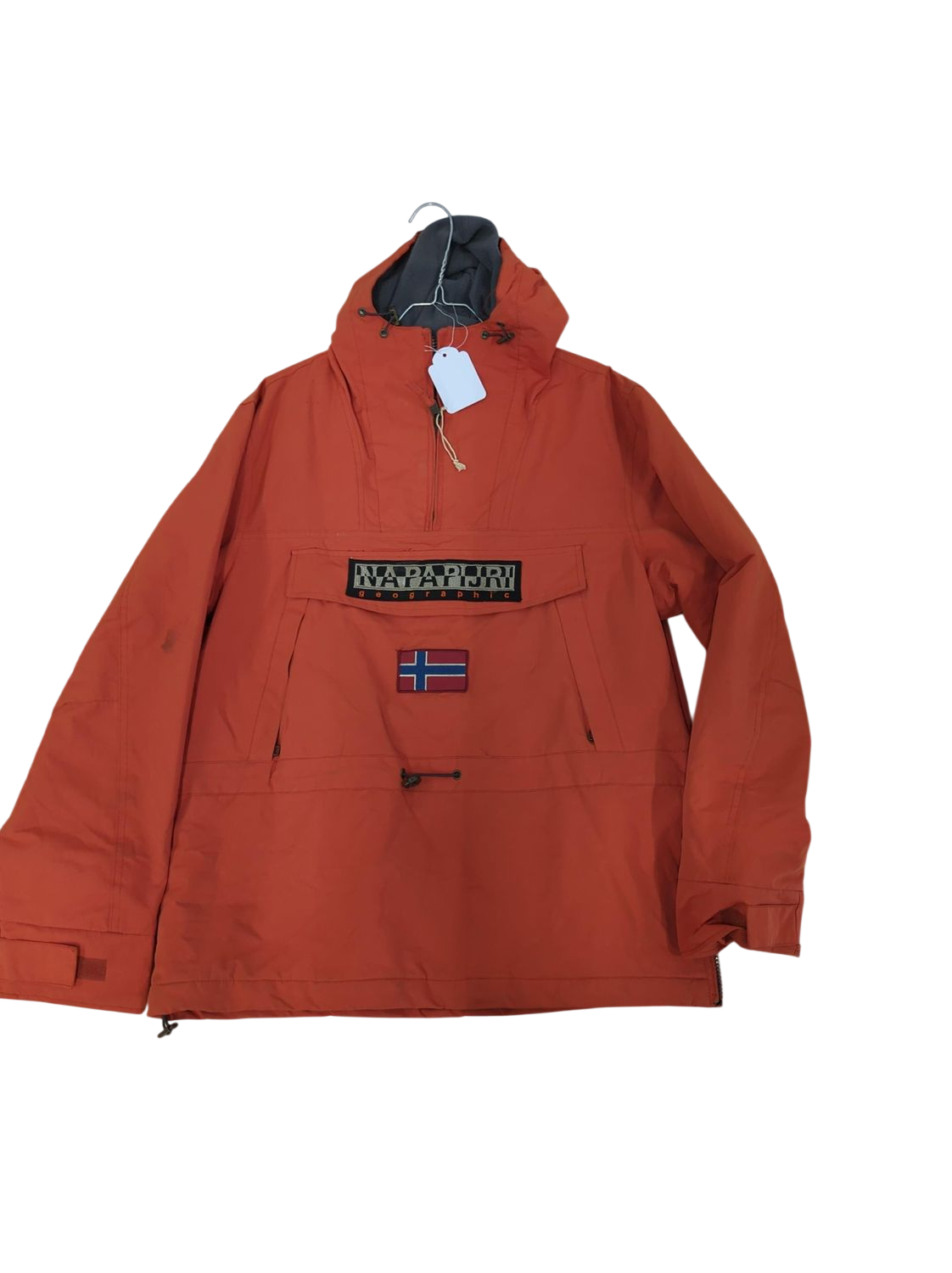 Napapijri Orange Windbreaker Jacket with Norwegian Flag