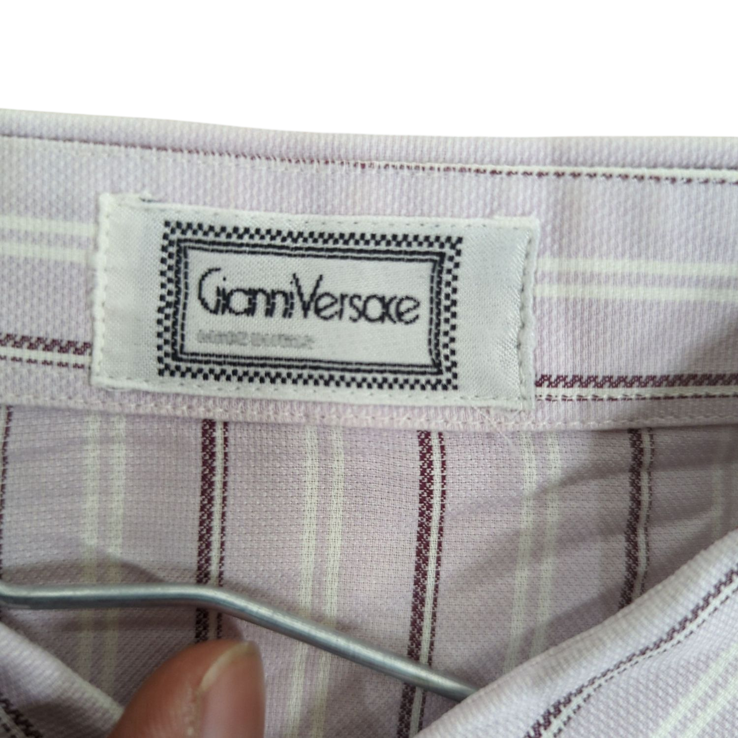 Giamversace Pink Striped Button-Down Shirt
