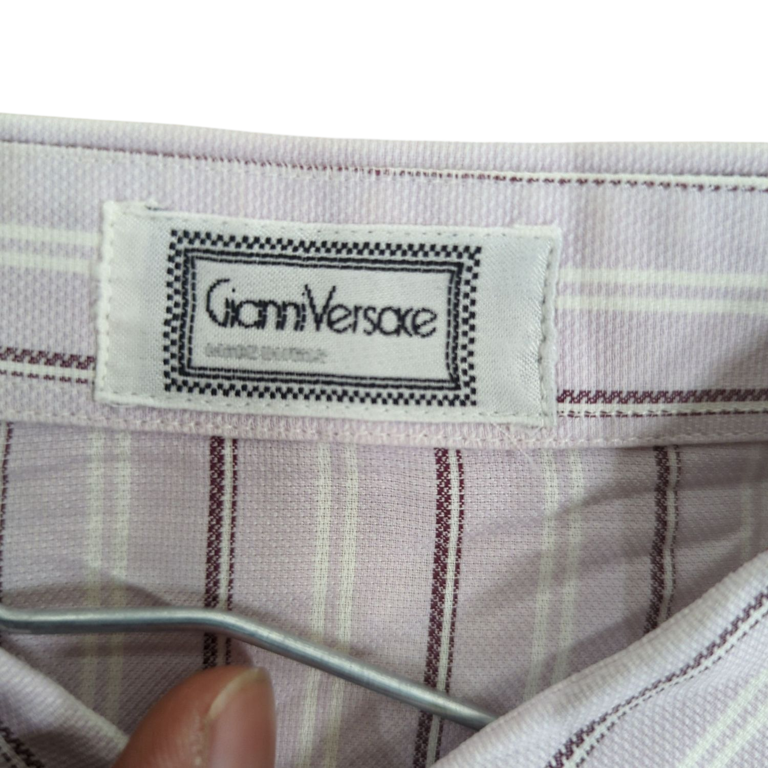 Giamversace Pink Striped Button-Down Shirt