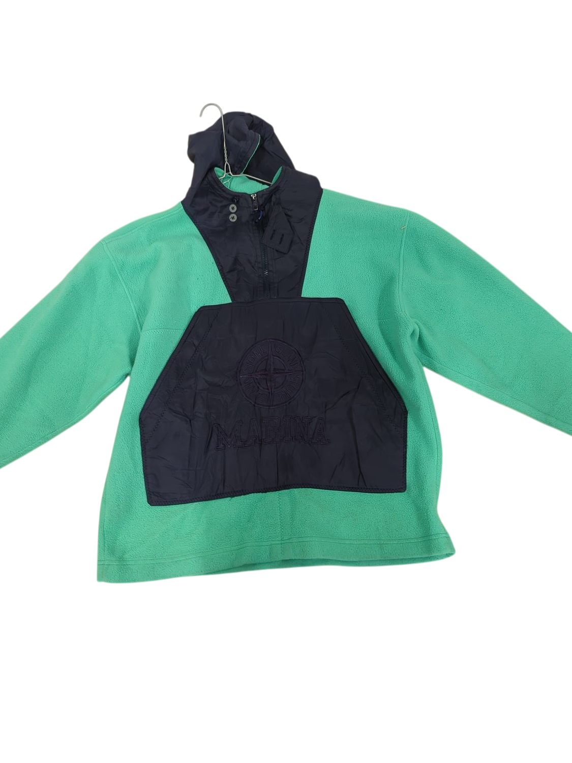 Stone Island Green Fleece Jacket with Navy Patch