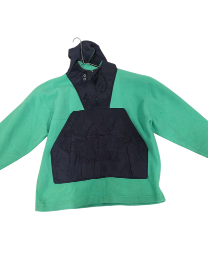 Stone Island Green Fleece Jacket with Navy Patch