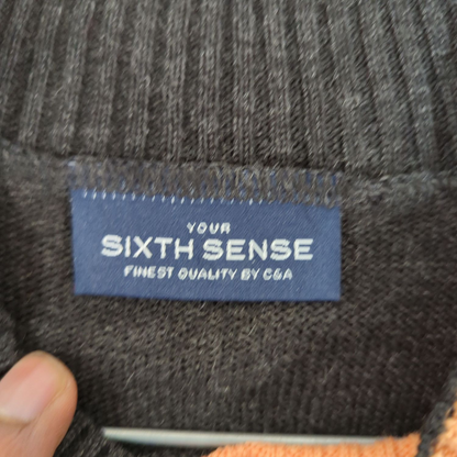 Sixth Sense Men's Black Striped Sweater - Size M/L