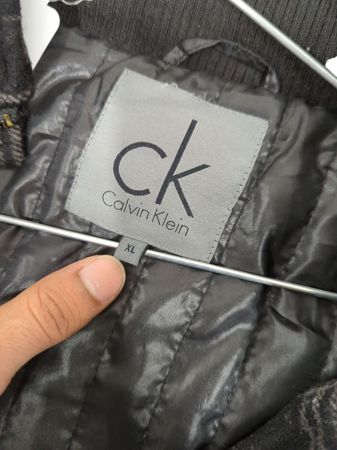 Calvin Klein Black Plaid Wool Blend Jacket - Size M