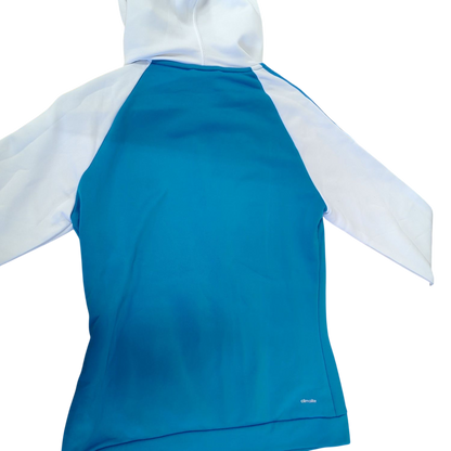 Adidas Blue and White Track Jacket - Size S