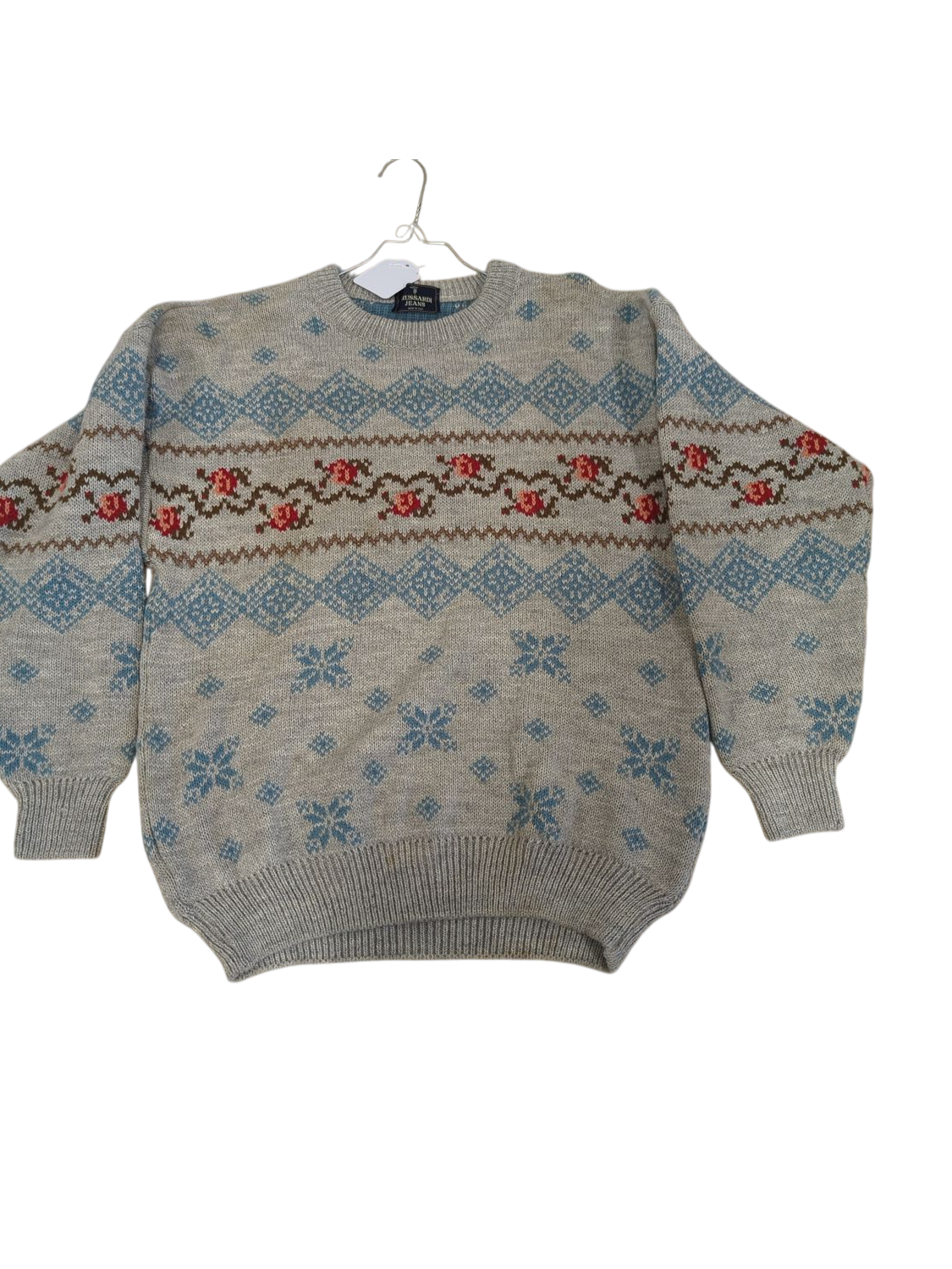 Vintage Russardi Jeans Fair Isle Pattern Wool Sweater - Made in Italy