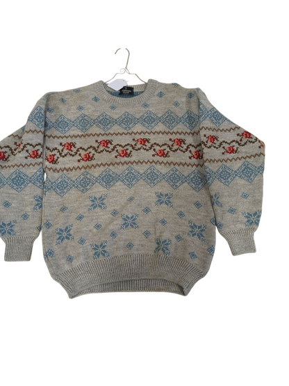 Vintage Russardi Jeans Fair Isle Pattern Wool Sweater - Made in Italy