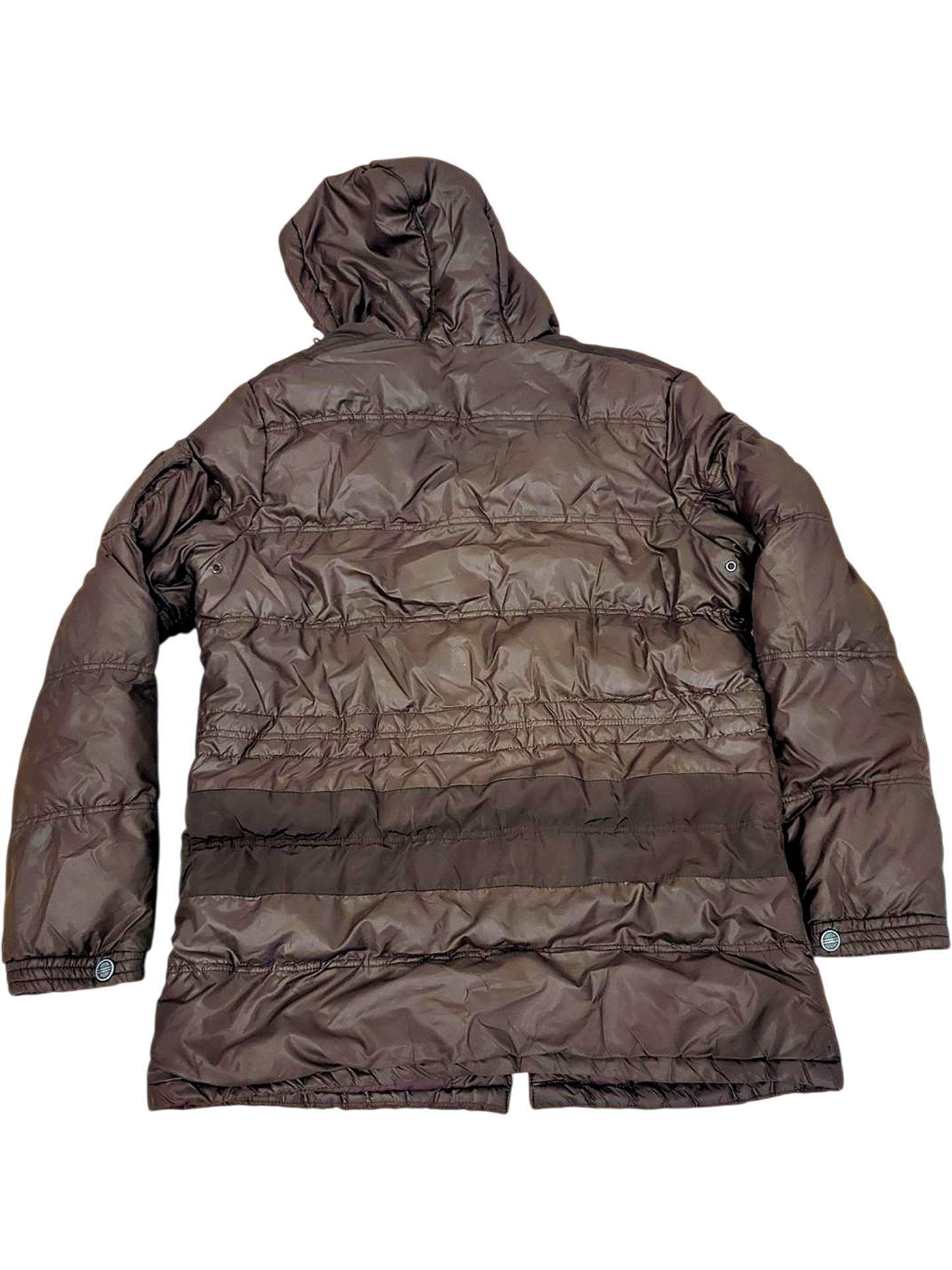 Burberry Brown Quilted Parka Winter Jacket - Size XL