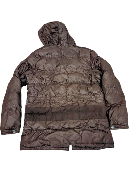 Burberry Brown Quilted Parka Winter Jacket - Size XL
