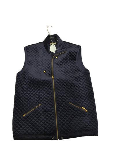 Marco Giordani Linea Sport Navy Quilted Vest with Gold Zippers