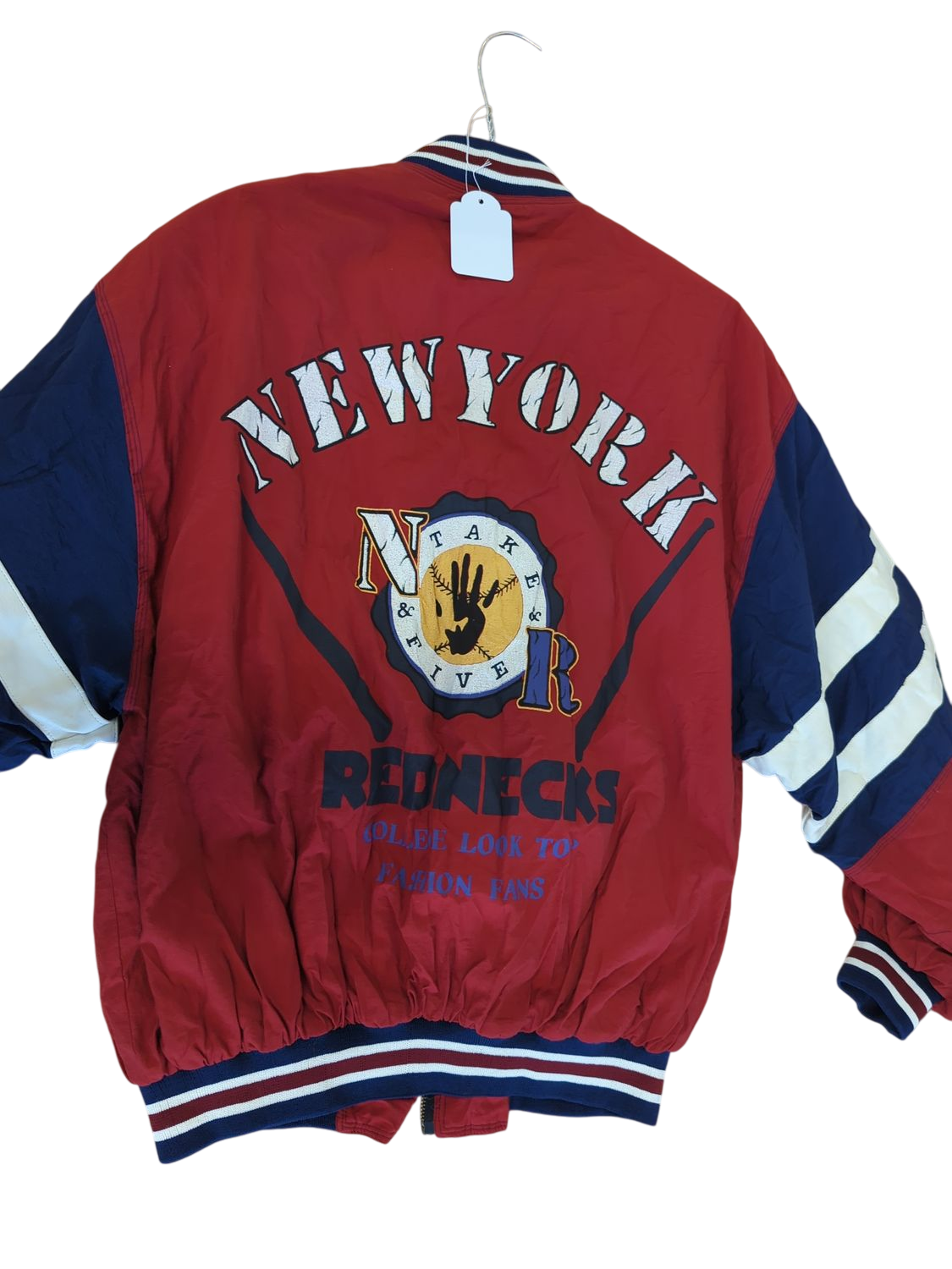 Vintage Take Five Bomber Jacket with Varsity Logo - Size XL