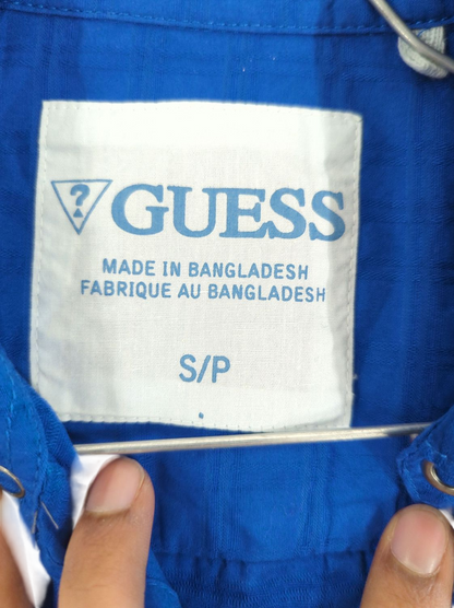 Guess Royal Blue Button-Down Shirt - Size S/P