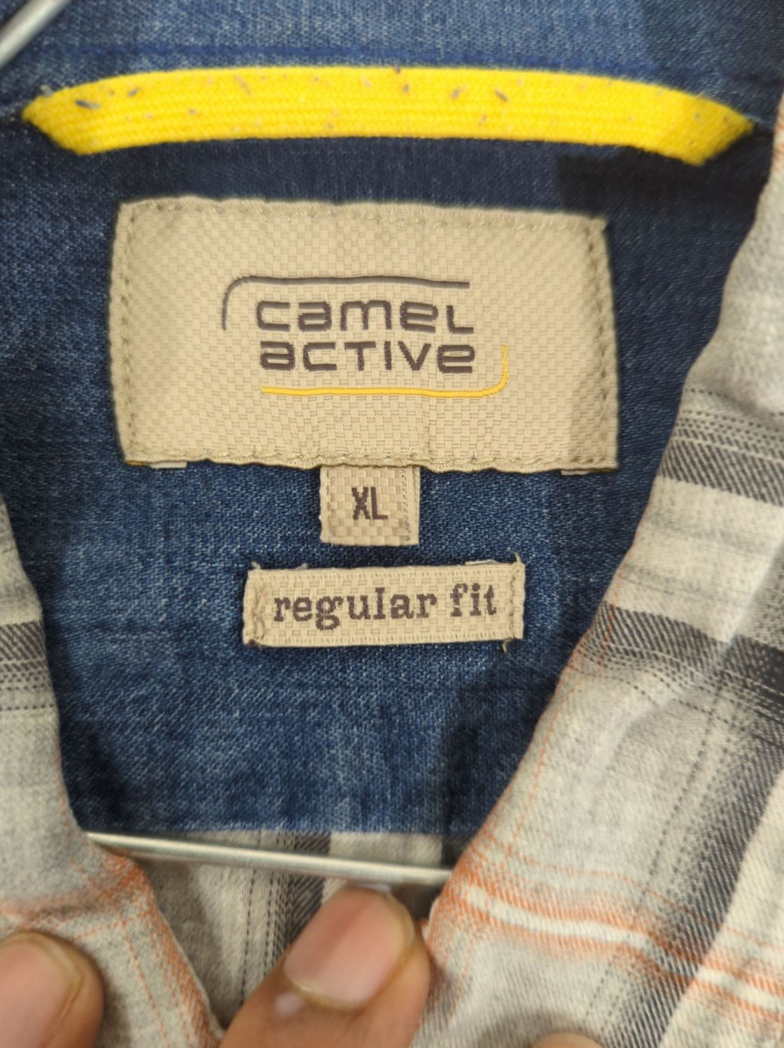 Camel Active Grey Plaid Button-Down Shirt - Size XL
