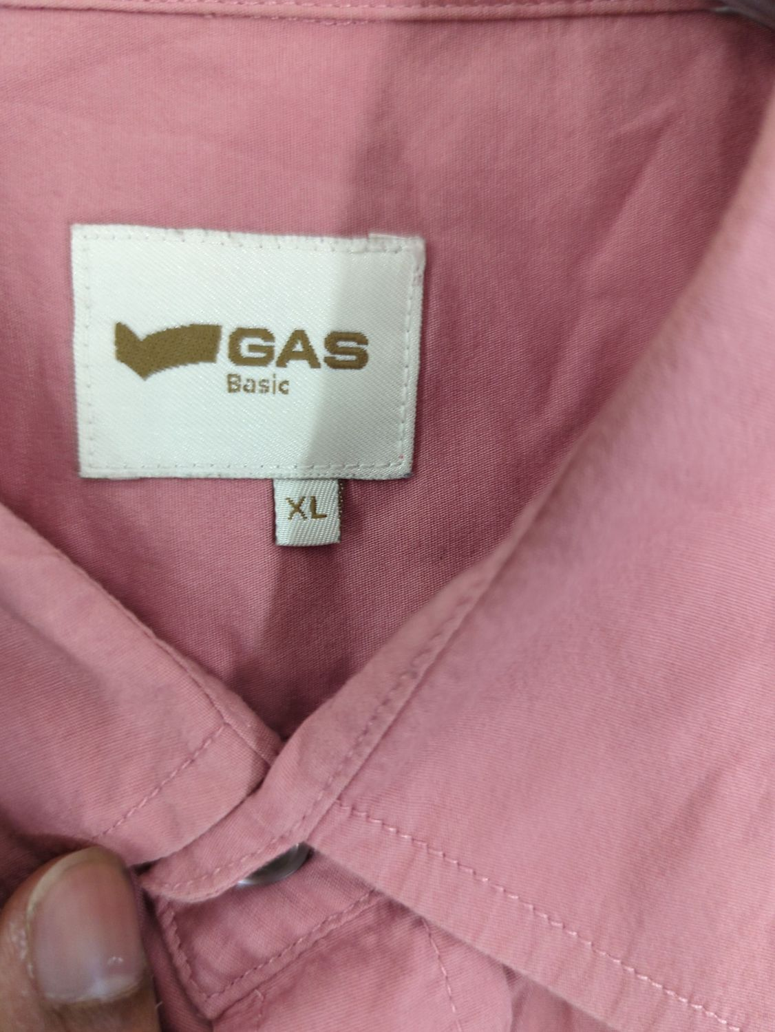 GAS Basic Pink Button-Down Shirt - Size XL