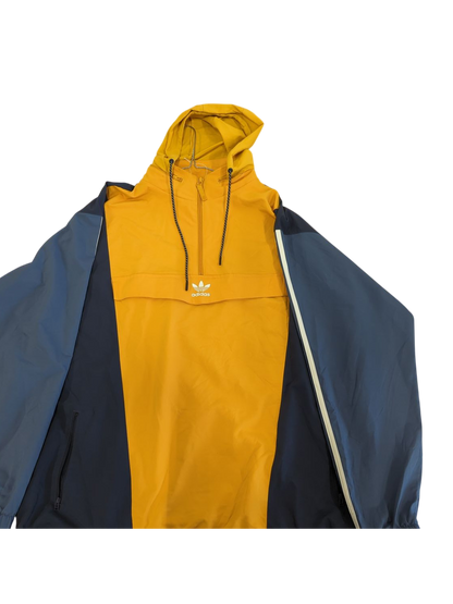 Adidas Yellow & Navy Windbreaker Jacket with Hood