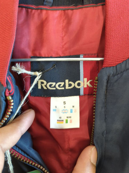 Vintage Reebok Bomber Jacket - Navy/Red - Size S