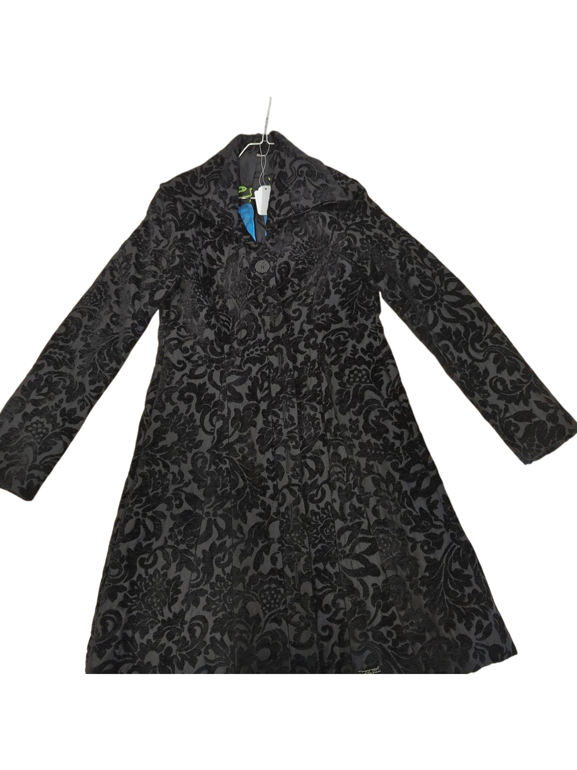 Black Floral Velvet Blazer Jacket with Decorative Lining