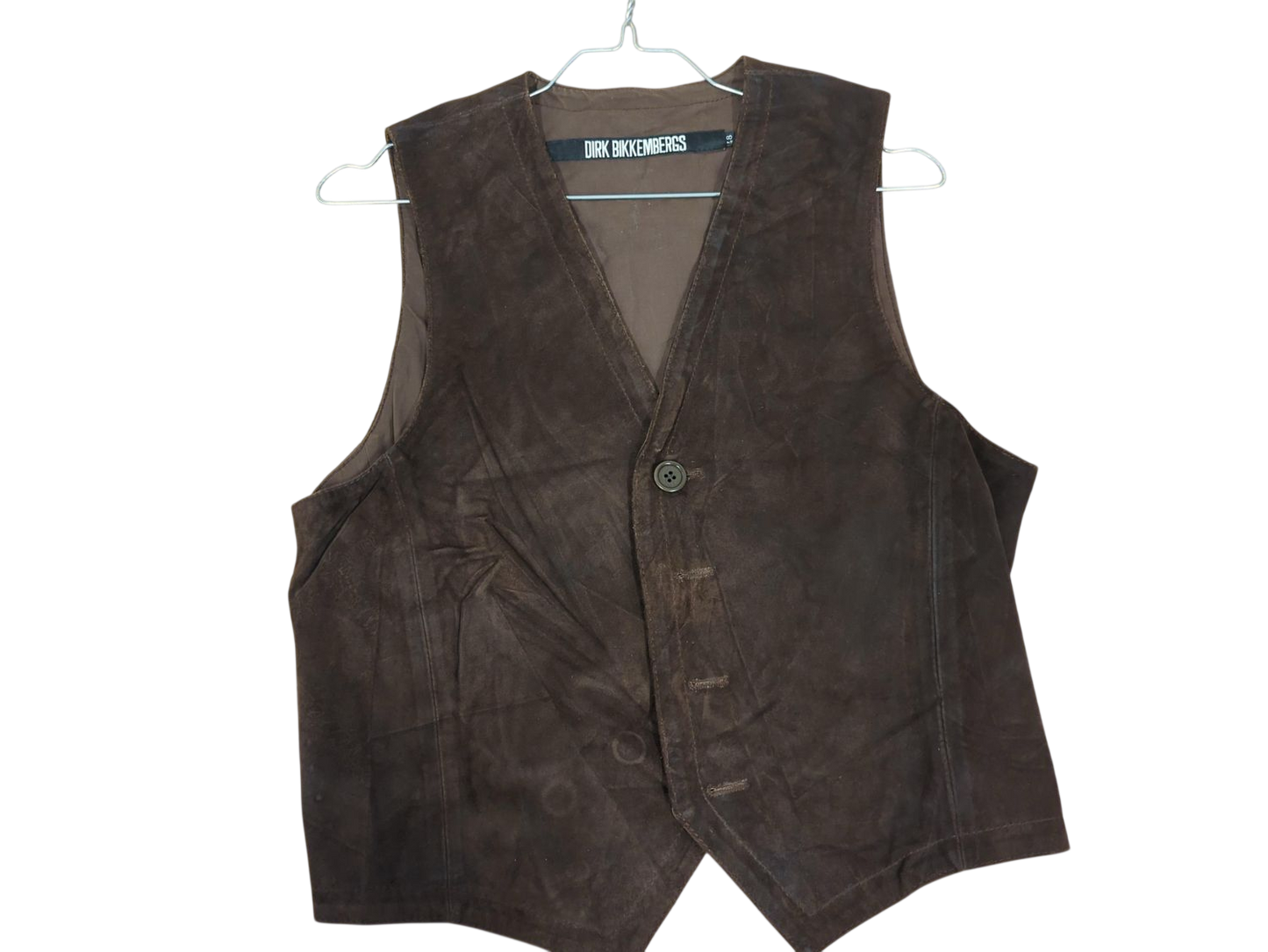Vintage Suede Leather Vest with Soccer Player Design