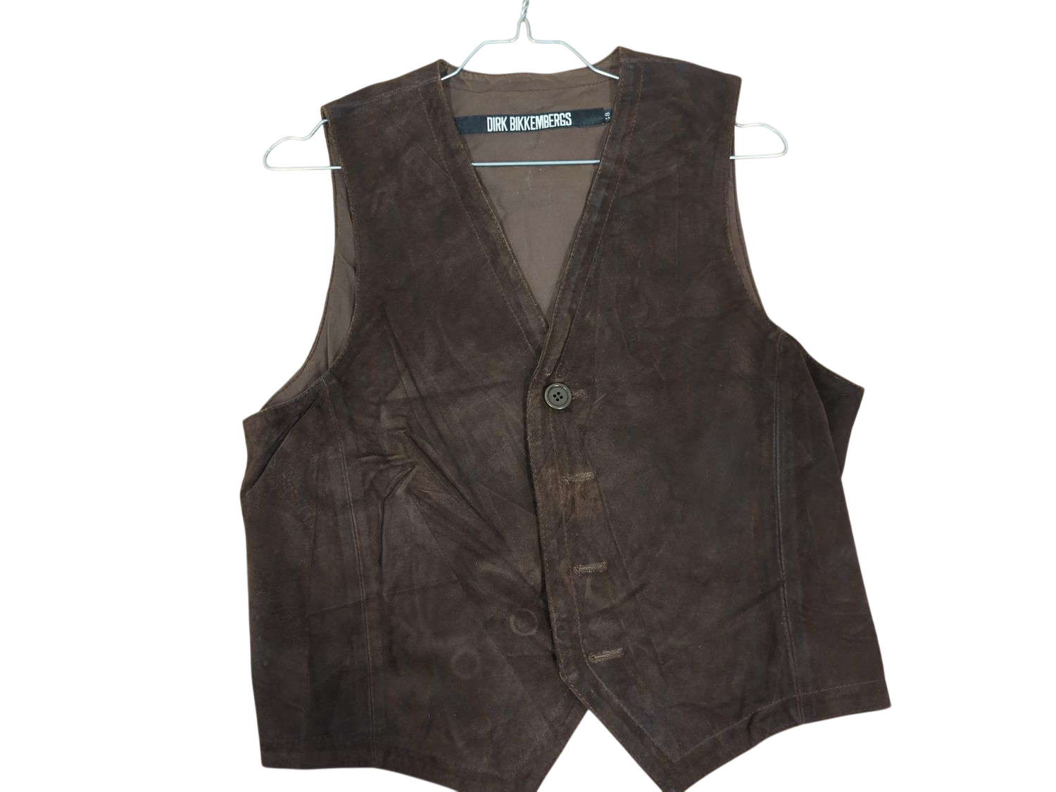Vintage Suede Leather Vest with Soccer Player Design