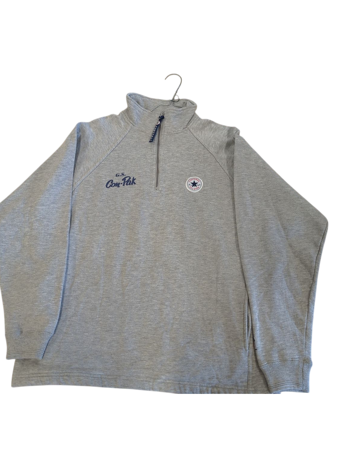 Converse G.S. Con-Pak Half-Zip Grey Sweatshirt - Size M