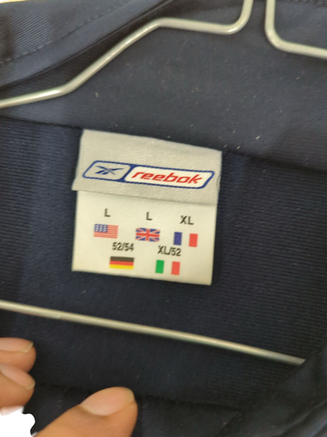 Reebok Vintage Windbreaker Jacket - Navy/Blue/White - Size L/XL