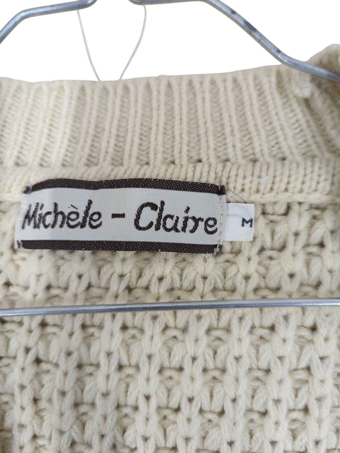 Michele-Claire Cream Knit Sleeveless Sweater - Size M