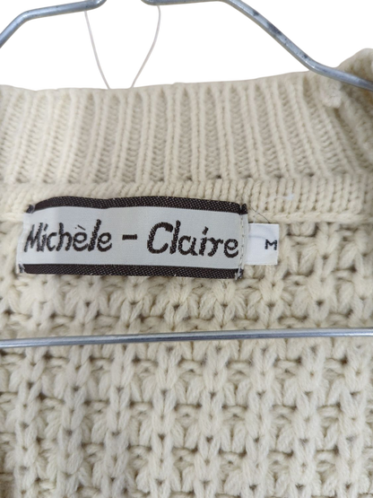Michele-Claire Cream Knit Sleeveless Sweater - Size M