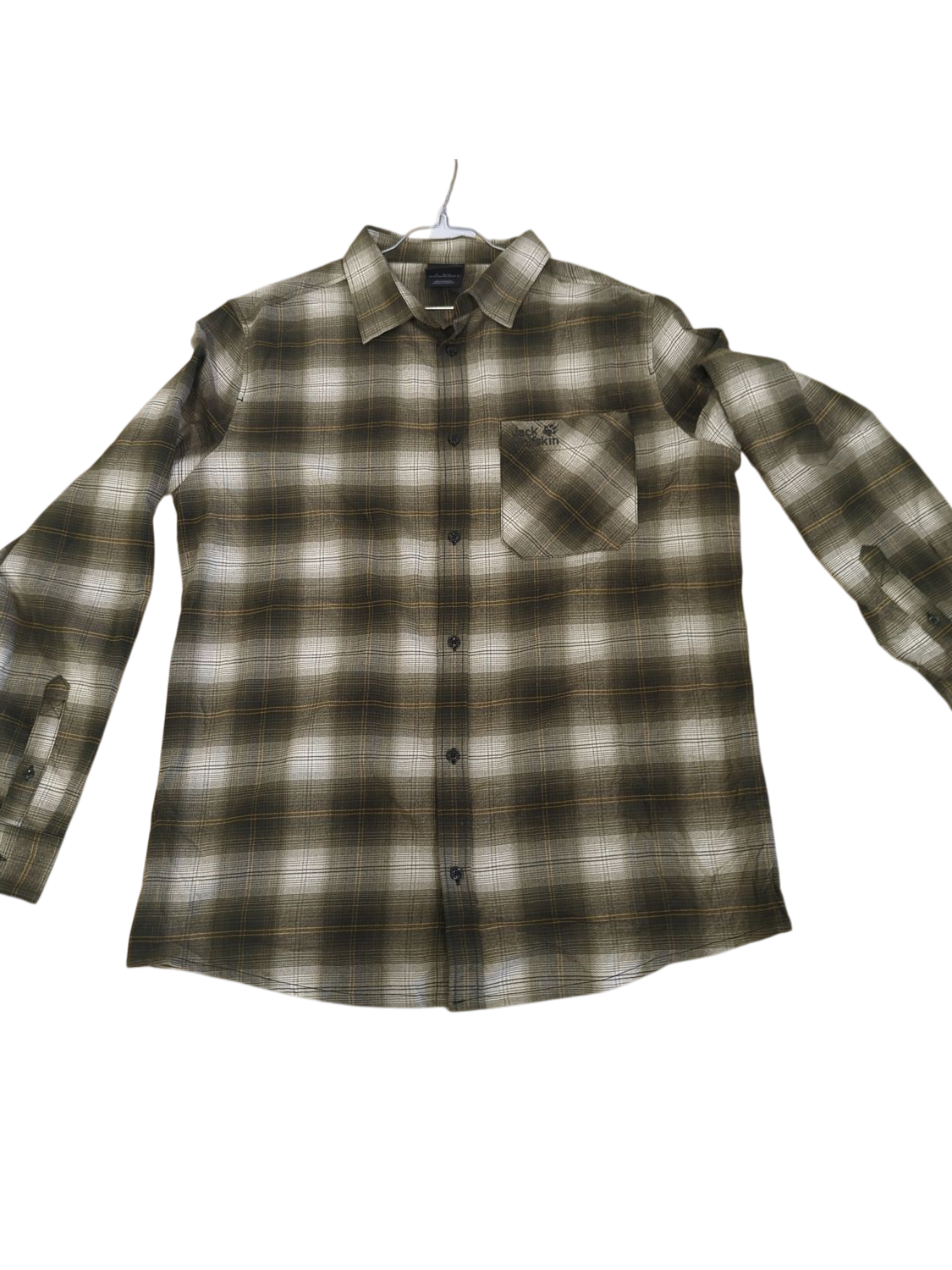 Jack Wolfskin Green Plaid Button-Down Shirt - Size L